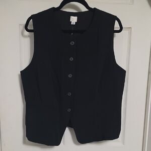 a new day Black Sleeveless Button-Down Shirt